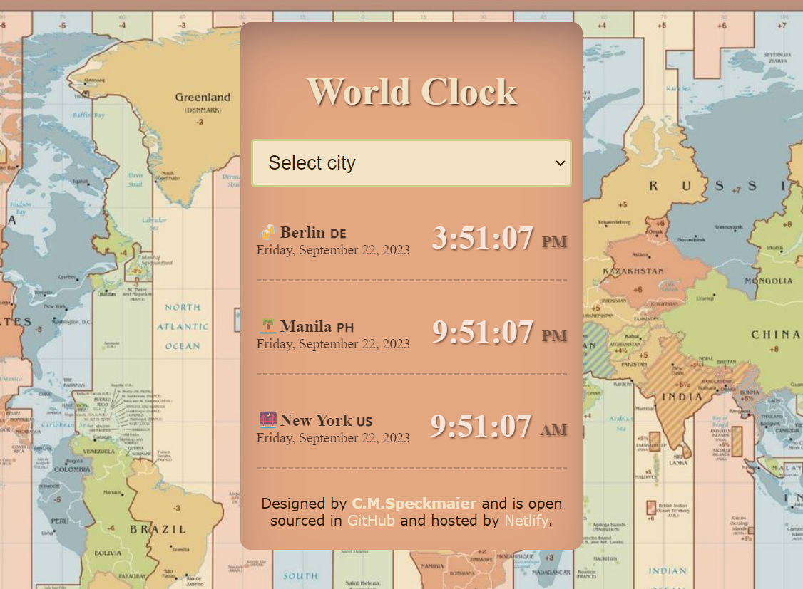 World Clock Timezone Project by CMS